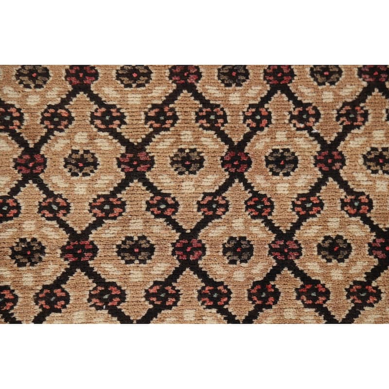Geometric Koliaei Persian Vintage Runner Rug Handmade Wool Carpet - 3'6" x 9'9"