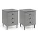 Middlebrook Bullrushes Solid Wood 3-Drawer Nightstand, Set of 2