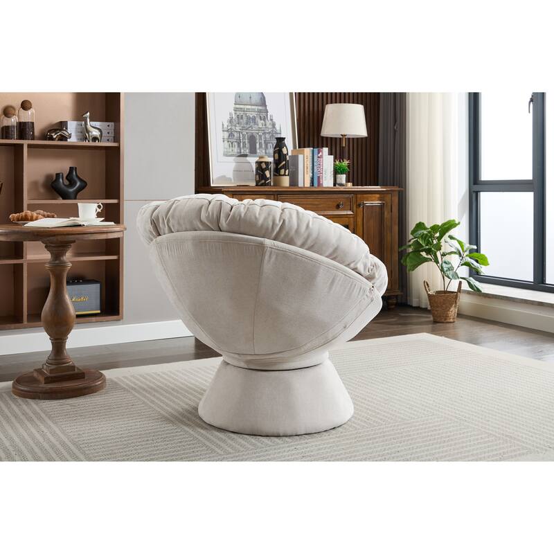 Oversized Swivel Accent Chair, 360-Degree Swivel Barrel Chair, Papasan Chair for Living Room and Bedroom Comfort
