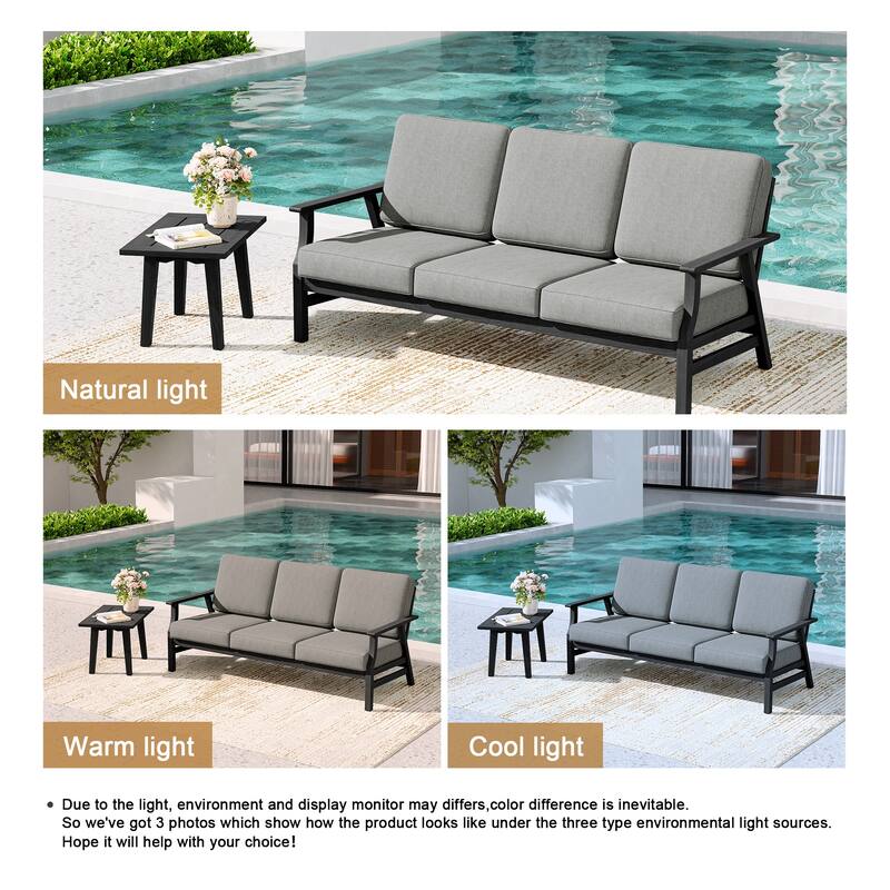 2-Piece Teak Outdoor Sofa Set with Table