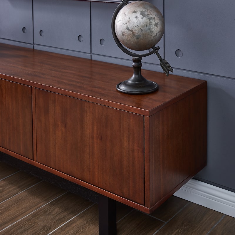 SEI Furniture Walton Tobacco Finish Wood Media TV Stand for TV's up to 70"