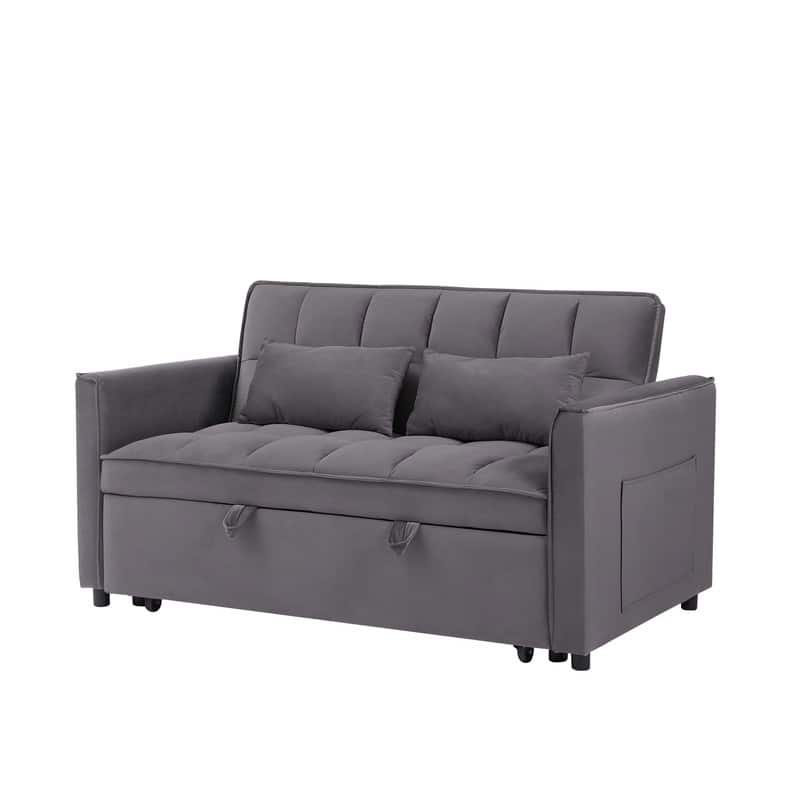 55-inch Multifunctional Velvet Sofa Bed for Living Room