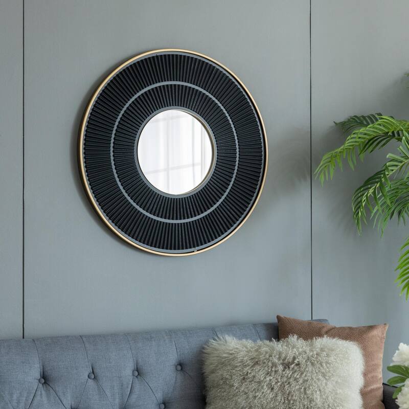 Artistic Style Round Mirror for Living Room