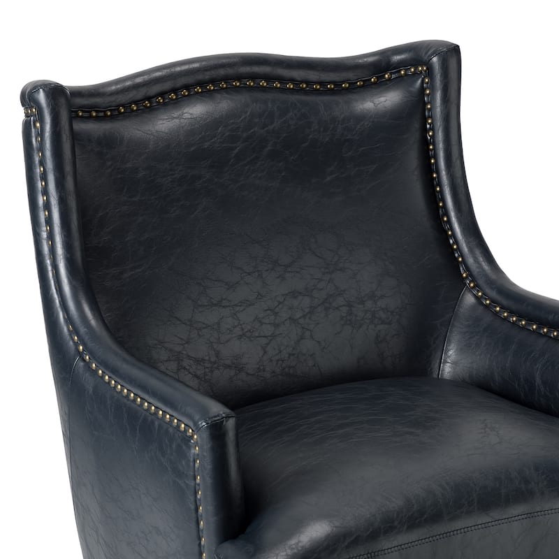 Konrad Comfy Living Room Vegan Leather Armchair by HULALA HOME