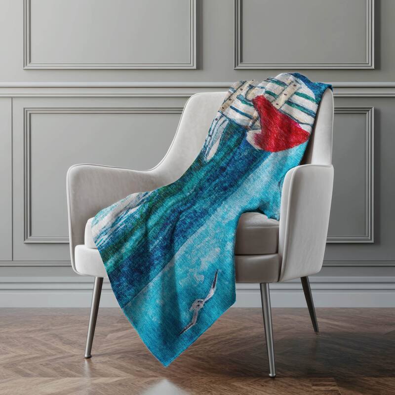Premium Machine Washable ASB220 Christmas Beach Sherpa Throw Blanket