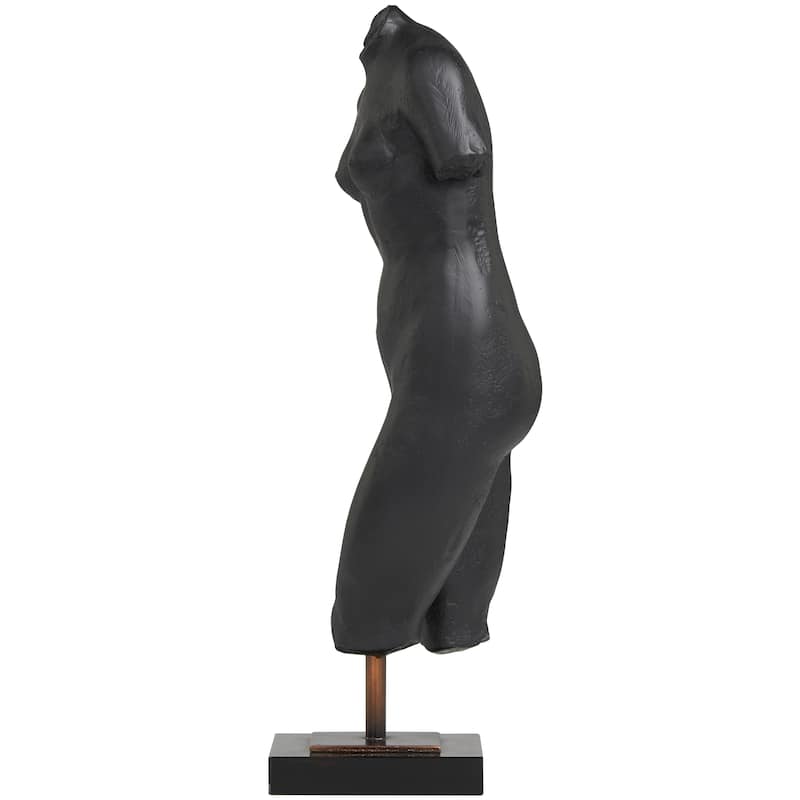 Polystone Woman Decorative Sculpture - Black or Cream - Roche River Decor