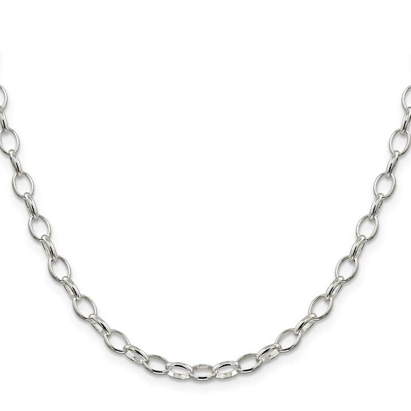 Curata 925 Sterling Silver 5mm Rolo Chain Necklace