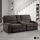 preview thumbnail 2 of 12, Eymard Chenille Fabric Power Reclining Loveseat with Console