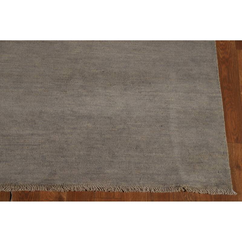 Modern Gabbeh Oriental Area Rug Handmade Grey Wool Carpet - 6'0" x 9'0"