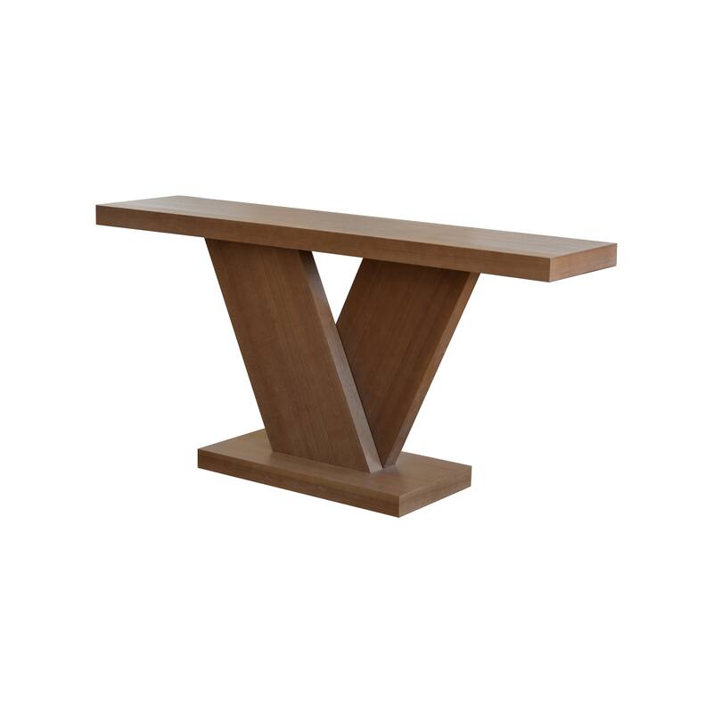 66" Modern X-Leg Console Table with Solid Wood Veneer