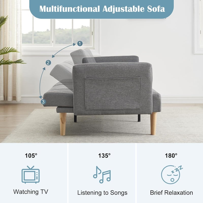 Convertible Futon Sofa Bed, Loveseat Sofa