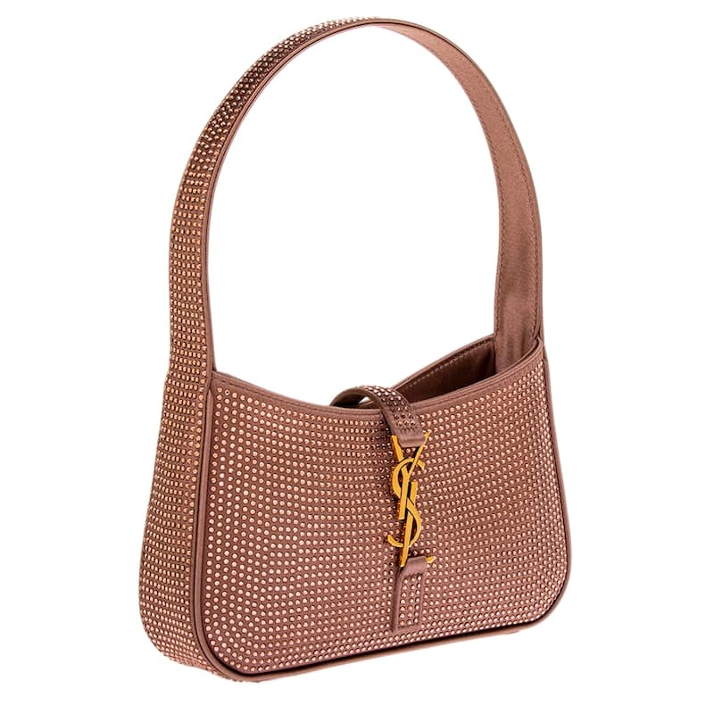 Saint Laurent Le 5 A 7 Mini Bag in Satin and Crystals
