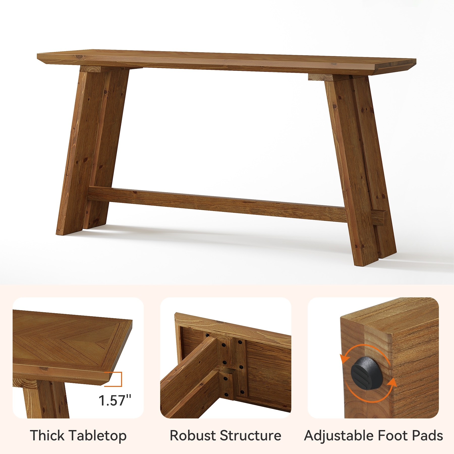 Solid Wood Console Table for Entryway - Overstock - 43872599