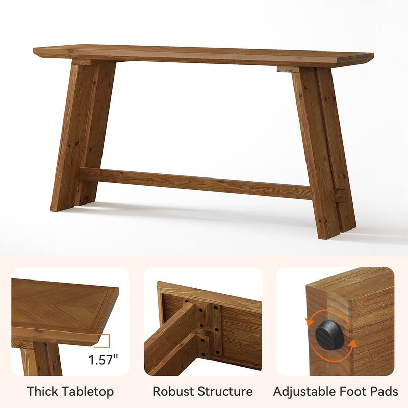 Solid Wood Console Table for Entryway