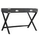 preview thumbnail 67 of 78, Kenton X Base Wood Accent Campaign Writing Desk iNSPIRE Q Modern Charcoal Black