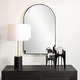 preview thumbnail 5 of 6, Copper Grove Satin Black Arched Floating Wall Mirror