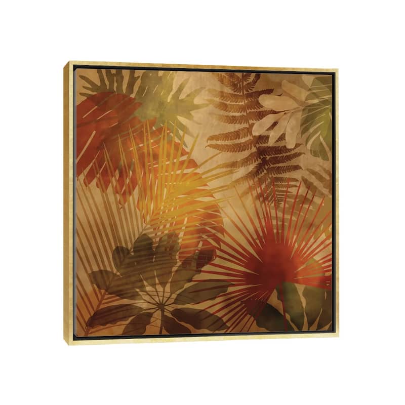 iCanvas "Sunlit Palms II" by John Seba Framed Canvas Print - Gold - 26x26