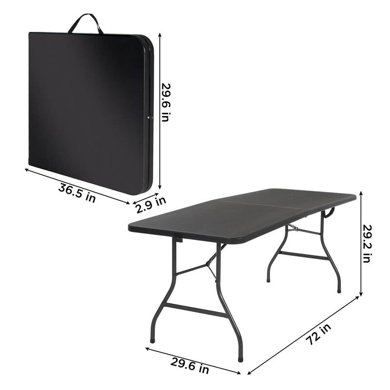 COSCO Deluxe 6 ft. Fold-in-Half Indoor & Outdoor Blow Molded Folding Table