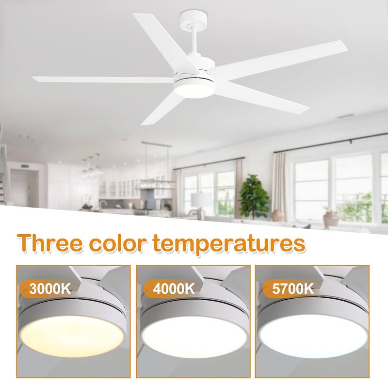 65 in. Integrated LED Indoor Ceiling Fans with Light and Remote Control Included