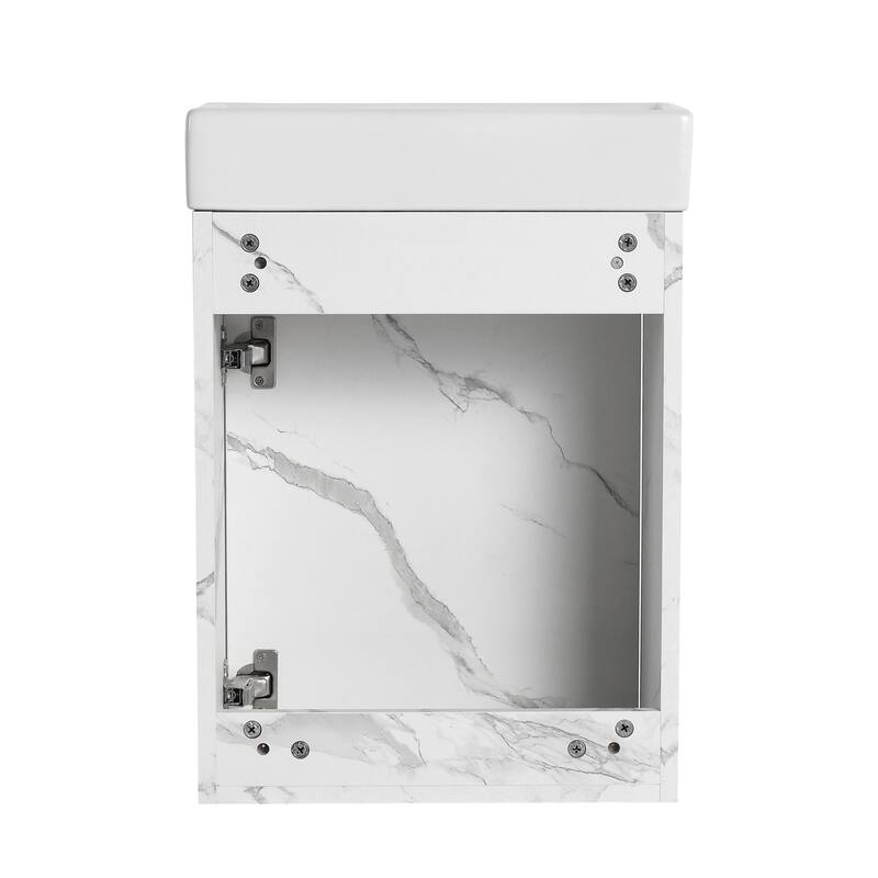 Bathroom Vanity With Sink In 16/18 Inch, Floating Bathroom Vanity With Soft Close Door