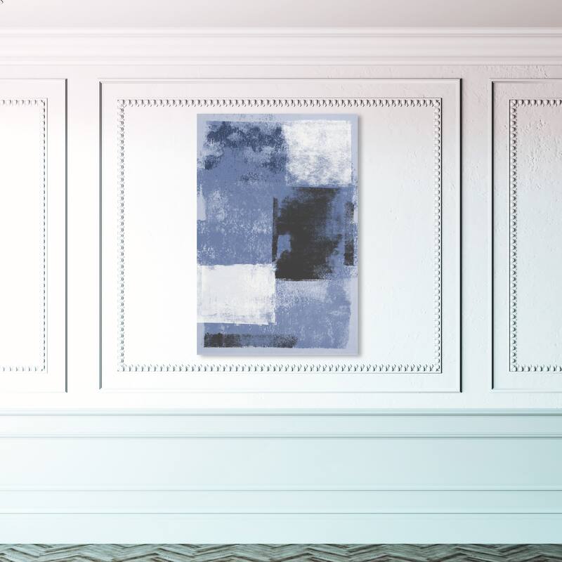 Wynwood Studio Canvas Abstract Remixed Purity Indigo Charcoal Blue and Pastel Blue Modern & Contemporary Wall Art Canvas Print - 45 x 30