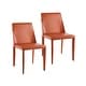 preview thumbnail 11 of 38, Porthos Home Fei Dining Chairs Set of 2, Bridle Leather and Steel Orange