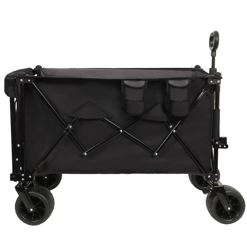 Foldable Wagon with Extended Tailgate,Extra Long Extender Wagon Cart,Wagon Cart Heavy Duty 480LBS with Large All-Terrain Wheels