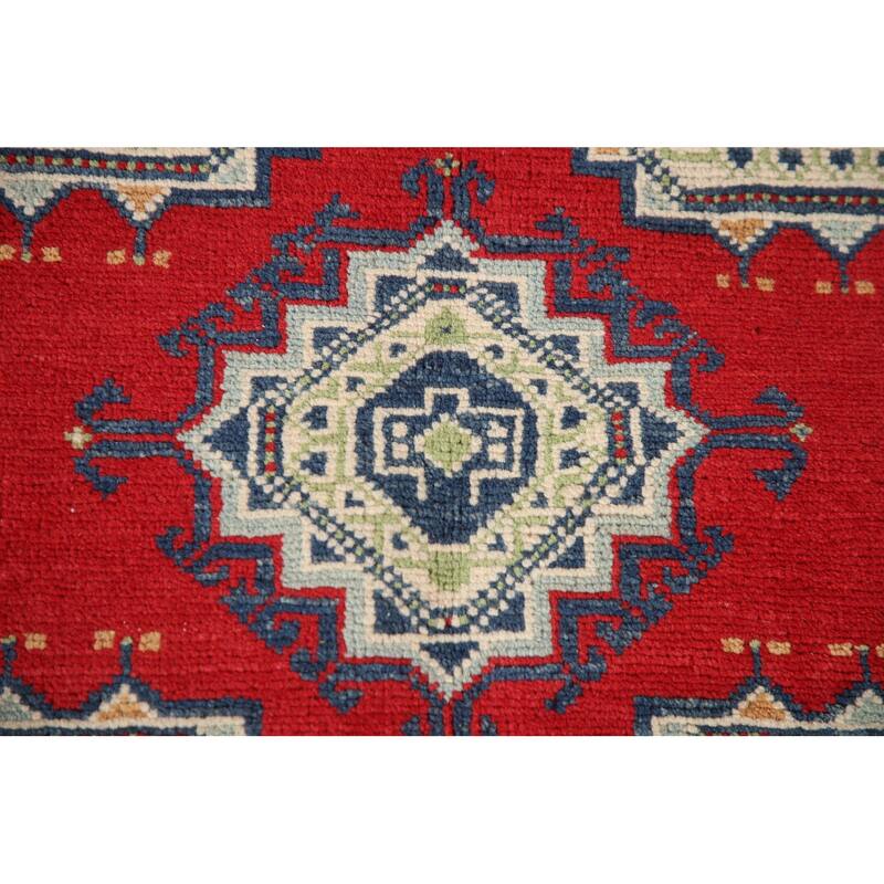 Kazak Accent Rug Hand-Knotted Wool Carpet - 3'5"x 4'10"