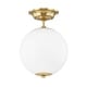 preview thumbnail 1 of 4, Hudson Valley Lighting Sphere No.1 13" Wide Semi-Flush Globe Ceiling Aged Brass
