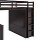 preview thumbnail 10 of 11, Versatility Full Size Wooden Loft Bed with 3 Storage Drawers, Safety Guardrail Bed with Desk and Wardrobe
