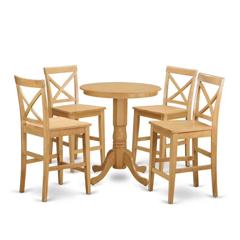 Kitchen Table Set - Counter Height Table & 4 Chairs - Elegant Dinette Set for Small Spaces