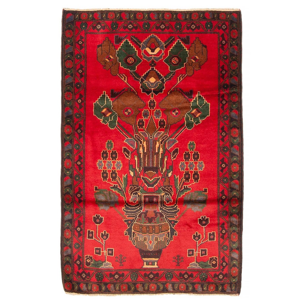 Teimani Red Rug 3'0" x 4'9" - 3'0 x 4'9