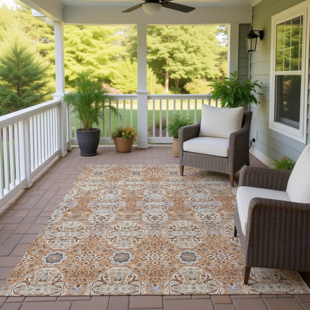 Machine Washable Indoor/ Outdoor Global Budden Chantille Rug