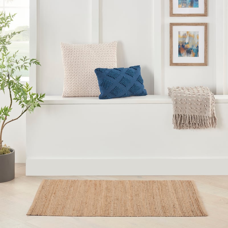 Nourison Natural Jute Indoor only Solid Area Rug