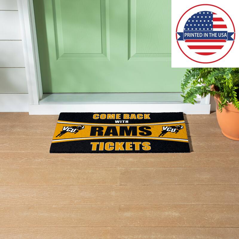 Virginia Commonwealth University 28 in. x 16 in. PVC "Come Back With Tickets" Trapper Door Mat