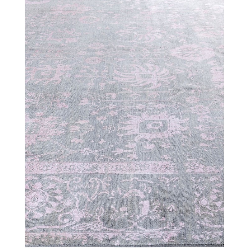 Ikat One-of-a-Kind Hand-Knotted Area Rug, Gray - 9' 1" x 12' 1"