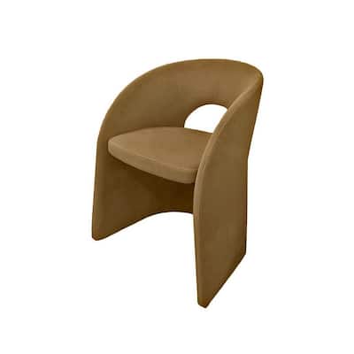 Tan/Tan Fabric Upholstered Metal Frame Dining Chair, Sturdy Dining Chair for Dining Rooms - 23.5