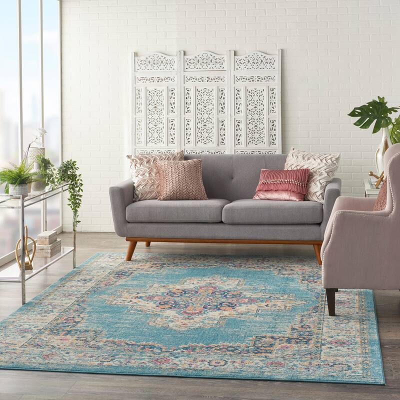 Porch & Den Dobbin Vintage Persian Medallion Farmhouse Area Rug