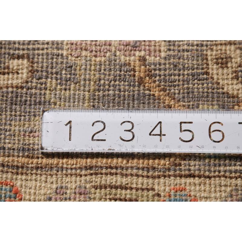Vegetable Dye Oushak Turkish Large Area Rug Handmade Grey Wool Carpet - 10'2"x 13'9"