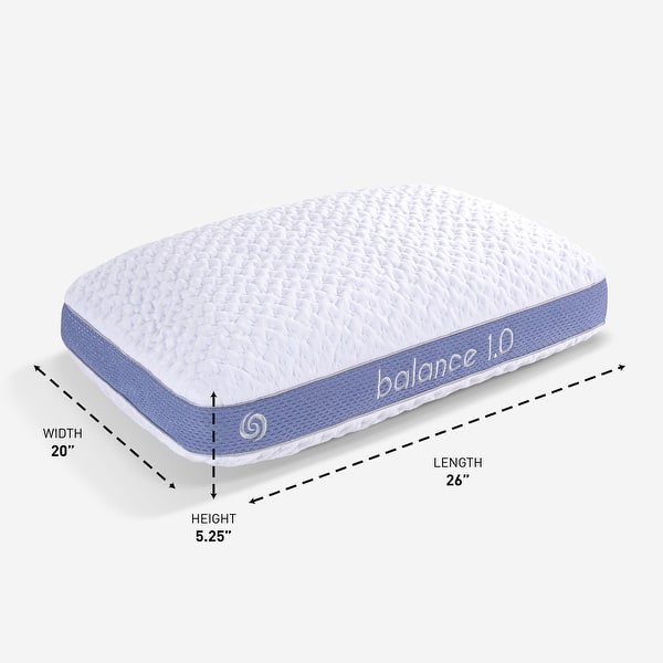dimension image slide 2 of 4, BEDGEAR Balance Performance Pillow - Size 1.0, 2.0 and 3.0 - Firm Support Pillow for Neutral/Warm Sleepers