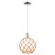 Option White Glass with Brown Rope / Polished Chrome