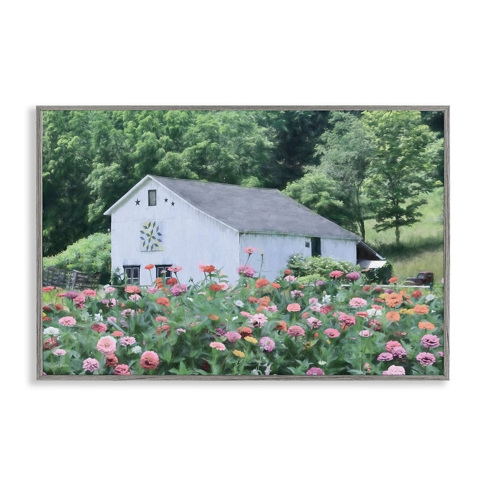Stupell Countryside House in Garden Framed Giclee Art Design By Lori Deiter