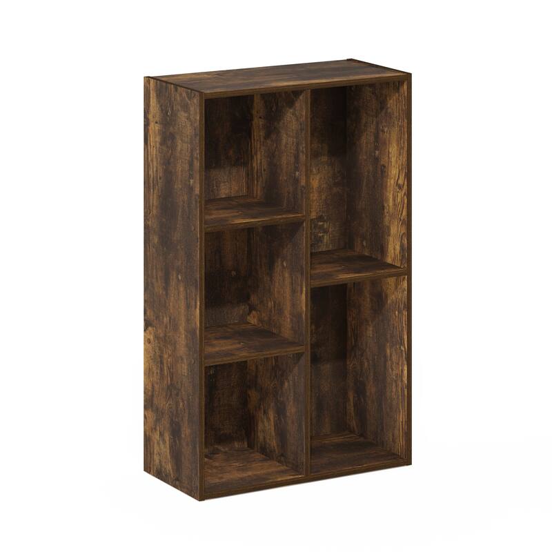 Furinno Luder 5-Cube No Tool Assembly Open Shelf - Amber Pine