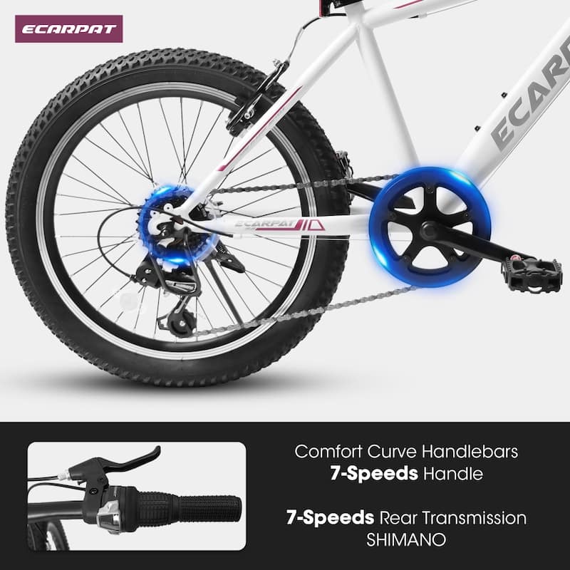 20 in Kids Montain Bike Gear Shimano 7 Speed Bike for Boys and Girls