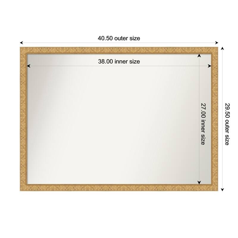 Lila Non-Beveled Wood Framed Wall Mirror - 41 x 30 in - Lila Gold