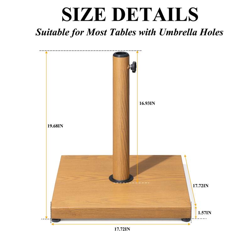 VredHom Outdoor Patio Market Umbrella Square Base Stand