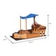 preview thumbnail 3 of 6, Pirate Ship Sandbox with Cover and Rudder, Wooden Sandbox with Storage Bench and Seat, Outdoor Toy for Kids Ages 3-8 Years Old