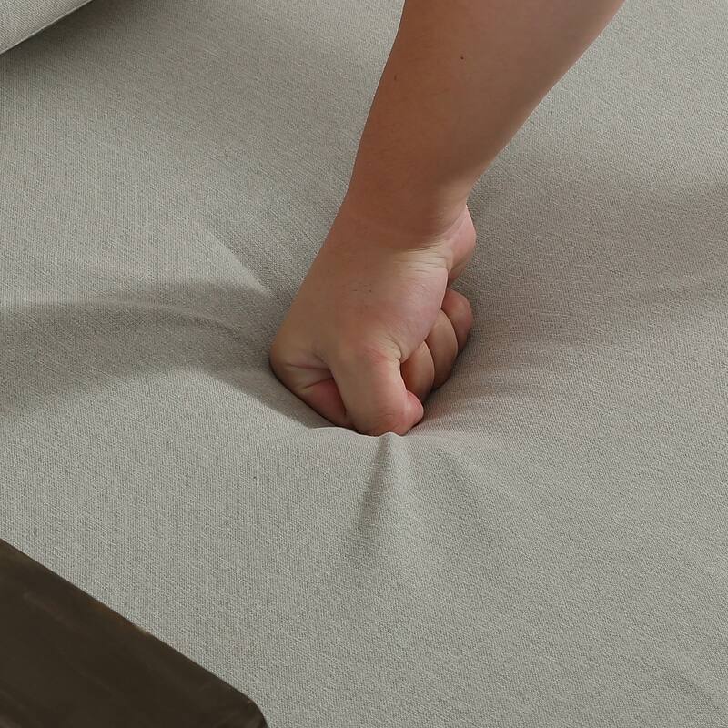 Modern Wood Cushioned Outdoor Patio Sofa Loveseat with Coffee Table