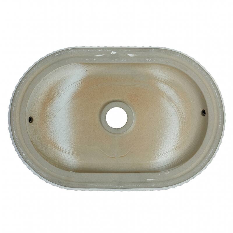 20" x 14" Textured Oval Vessel Sink - White Diamond Pattern Exterior with Black Interior - 20" x 14"