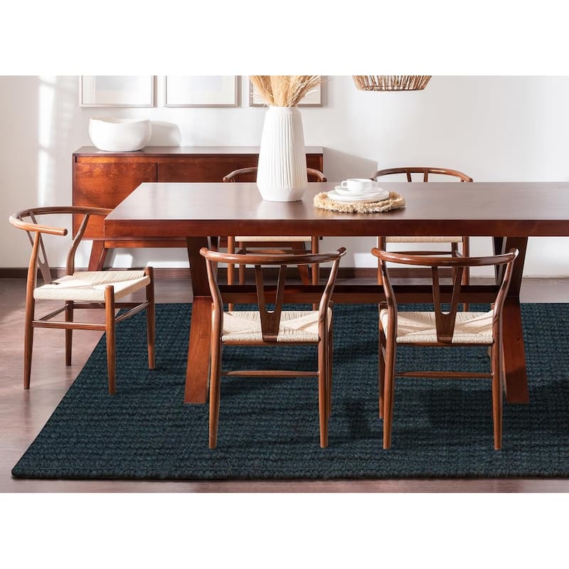 Delara Premium Handwoven Natural Fiber Area Rug Boucle 100% Jute excellent choice in high-traffic areas such as Living rooms